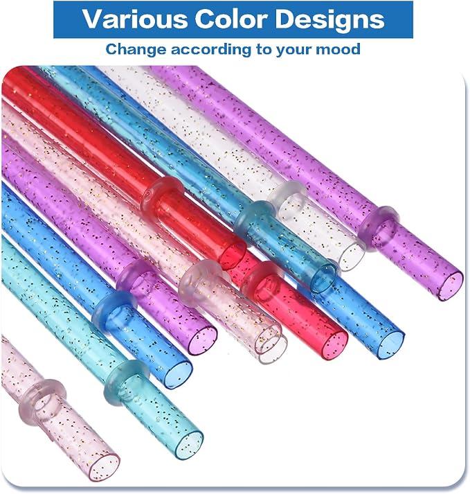 Straws for drinking, 12-Piece Translucent Tritan Straw Set – 23cm/9in Universal Tumbler Accessories with Cleaning Tools, Durable Food-Safe Plastic in Soft Gradient Tones