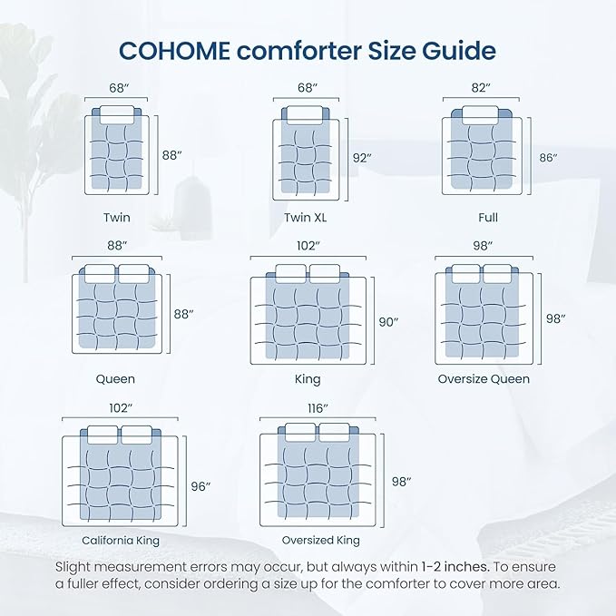 COHOME Quilted Oversized King Size Comforter - All-Season Down Alternative Duvet Insert - Luxury Hotel Winter Warm Black Comforter with Anti-Clump Tech & 8 Tabs- Reversible（98"x116"）
