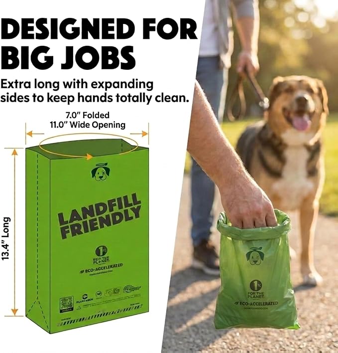 Doggy Do Good - 360 Count, Heavy Duty Poop Bags for Dogs - Standard Size - Dog Waste Bags Made with 50% Recycled Plastic + 15% Biobased Material - Landfill-Friendly, Unscented, Leak-Proof