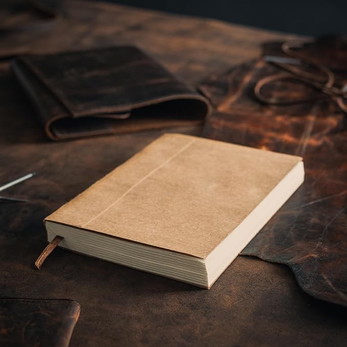 moonster Lined Paper Refill Notebooks for Refillable Leather Journal – Eco Friendly Acid-Free & Tree-Free Recycled Cotton Sheets A5 Ruled Notepad 8.25 x 5.75 Inches w/ 160 Soft Pages & Bookmark