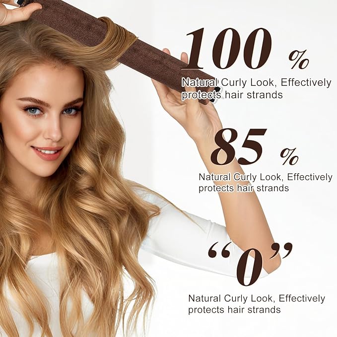 Heatless Hair Curlers, Heatless Curls Overnight Set for Women, Soft Hair Curlers to Sleep in, No Heat Overnight Curls with Silk Scarf - 3Pcs Khaki