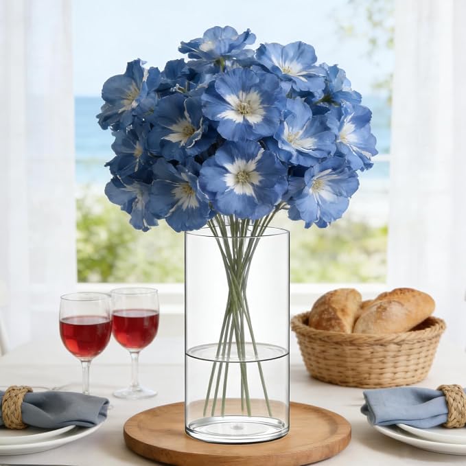 Acrylic Flower Vase Cylinder, 7.86" Tall Clear Plastic Vase for Centerpieces - Shatterproof Wedding, Event & Home Decor Vase, 3.94"X9.84" Tall Round - Clear
