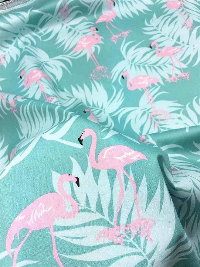 TAOSON Aqua Blue Flamingos Pattern 100% Cotton 300 Thread Count Body Pillow Cover Pillowcase Pillow Protector Cushion Cover with Zippers Only Cover No Insert 21"x54" Fits 20 x 54
