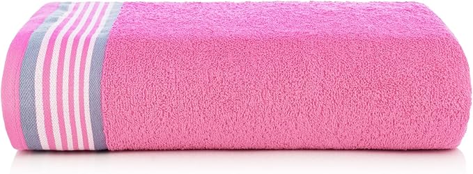 CASA COPENHAGEN He & She 2Pcs 100% Egyptian Cotton Large Designer Bathsheet Towels Gift Set- Dusty Blue - Pink, 550GSM, 35"x70" 2Bath Sheet Towels for Bathroom Set for Women & Men