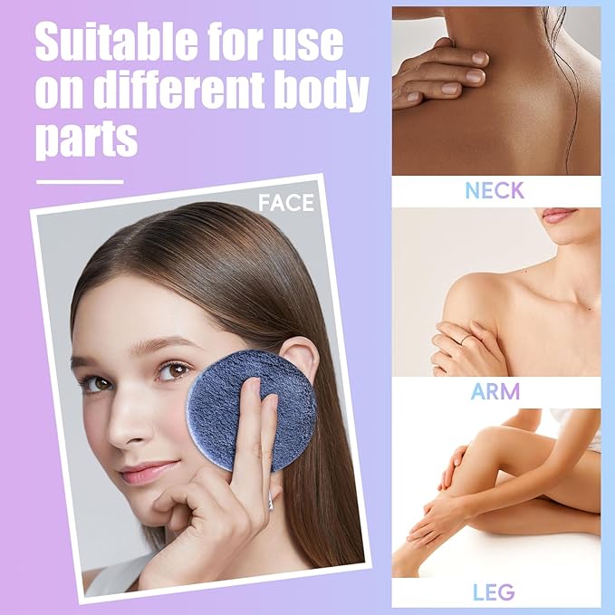 BS-MALL 6 Pcs Reusable Makeup Remover Pads with Round Box - Soft Micellar Water Wipes for Eye Shadow & Facial Cleansing - Gentle for All Skin Types - Perfect Women Gifts