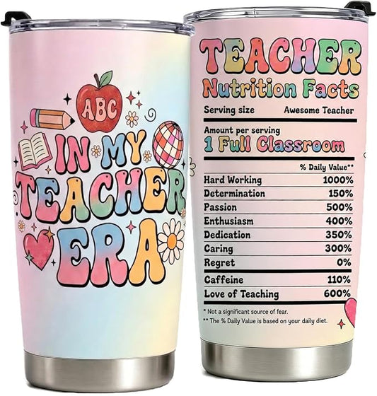 Best Teacher Appreciation Gifts 20 oz Insulated Tumbler for Women Teacher | Teacher Week Gift 20oz Insulated Tumbler for Thanksgiving Birthday Back to School Pre K Preschool Christmas Coffee Travel Mug