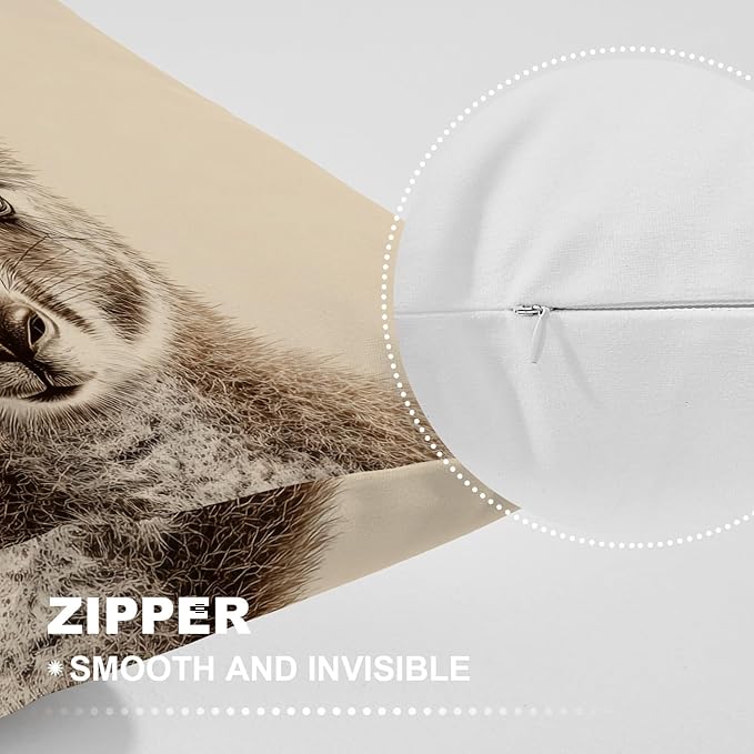 Shrahala Cute Kangaroo Pillowcases, Sepia Toned Kangaroo Portrait Lumbar Pillow Cover Decorative Blended Double-Sided No Inserts for Bedroom Sofa Living Room Set of 2 (26 x 20 in)