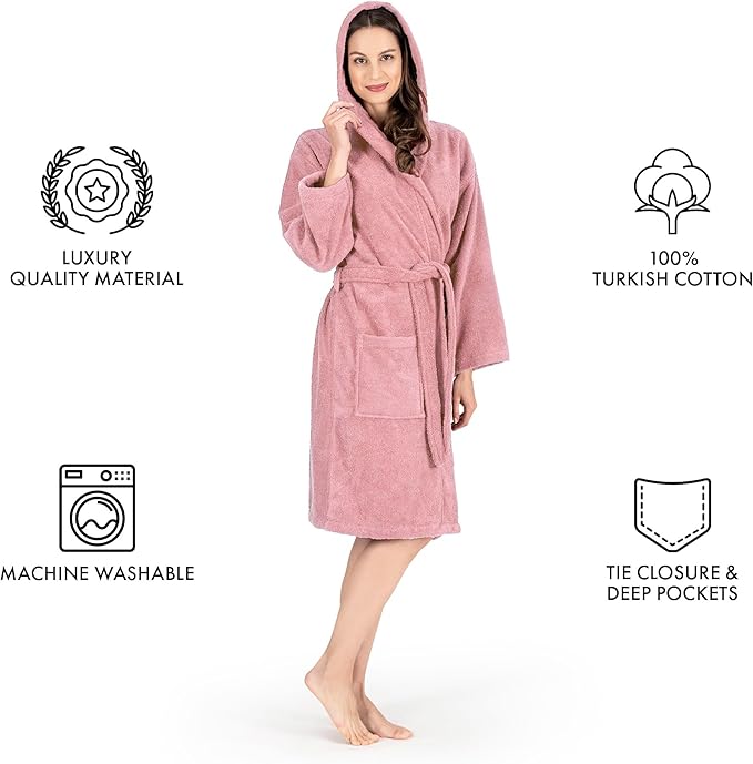 Nine West Women's Hooded Terry Bathrobe