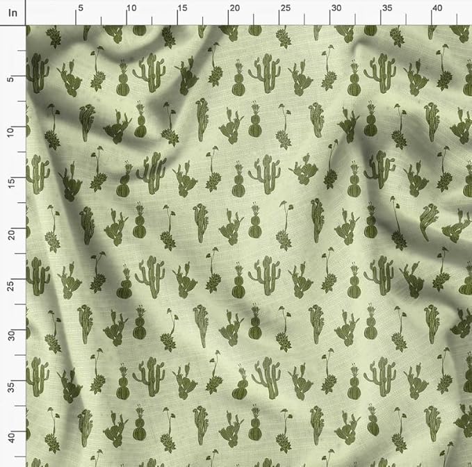Soimoi Heavyweight Cotton Canvas Fabric Material- 56 Inch Wide, Green- Floral Print, Ideal for Making Durable Tote Bags, Backpacks, Jackets, Upholstery, Cushions, Outdoor Furniture Covers, 1 Yard