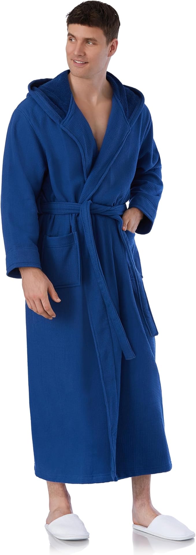 Plush Necessities Hooded Waffle Terry Robe
