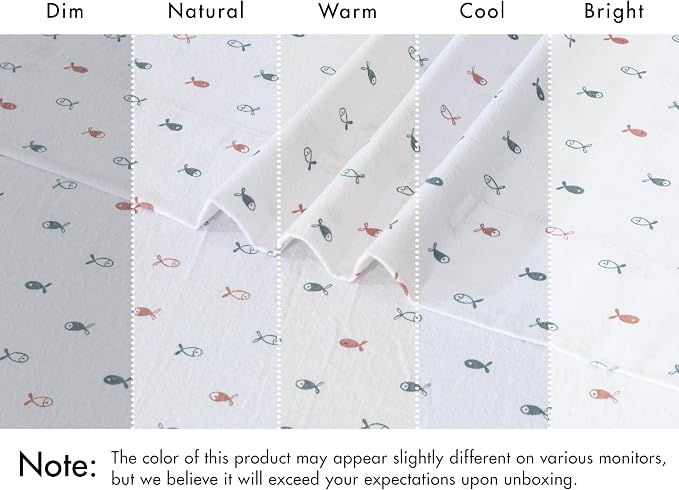 RUVANTI Flannel Sheets Full Size - 100% Cotton Double Brushed Bed Sheets Set, Deep Pockets 16 Inches, All Seasons Breathable & Extra Soft Full Sheets, Warm & Cozy, 4 Piece, Little Swimmers