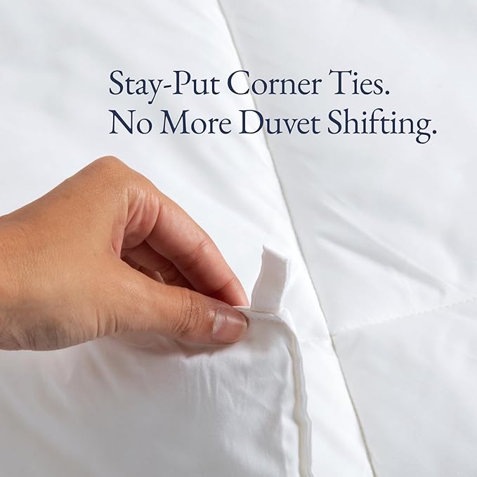 100% Organic Cotton Comforter/Duvet Insert, All-Season, Hypoallergenic, Luxurious Down Alternative, 400 Thread Count, Box-Stitch - King Size, White