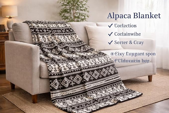 Alpaca Wool Blanket Queen 94x78 in | Ultra Soft, Non-Itchy & Breathable | Premium Alpaca Blanket | Warm, Hypoallergenic Natural Fiber | Handmade Luxury Throw for Bed or Sofa (Black)