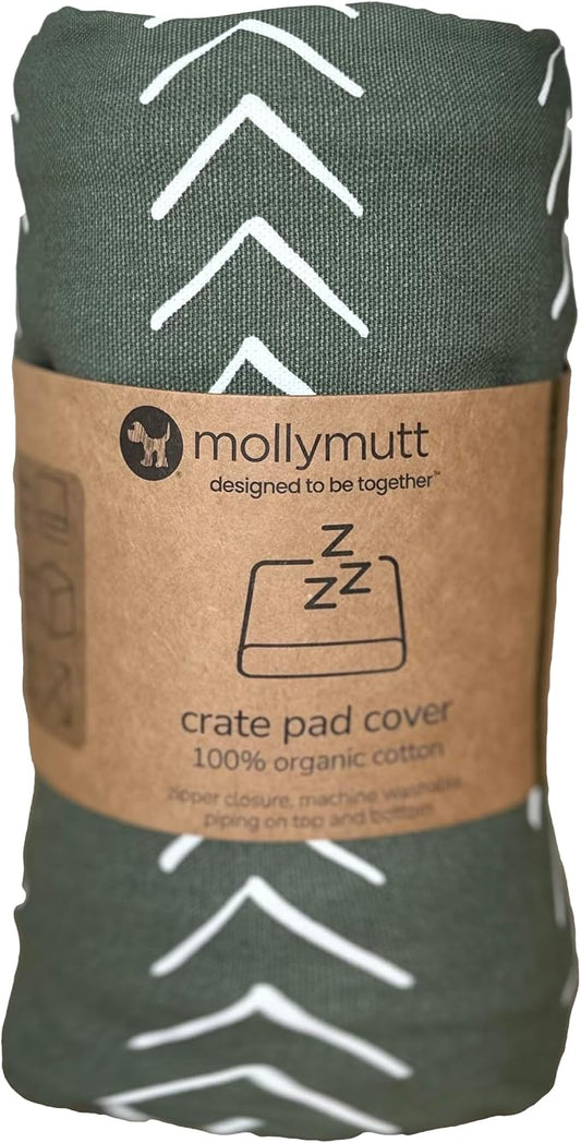 Molly Mutt Dog Crate Pad Cover, 100% Cotton Canvas Mat for Dog or Puppy Crate Bed, Durable, Washable, and Free of Harmful Chemicals, Pre-Shrunk, 42"x28"x2.5", Forever Young