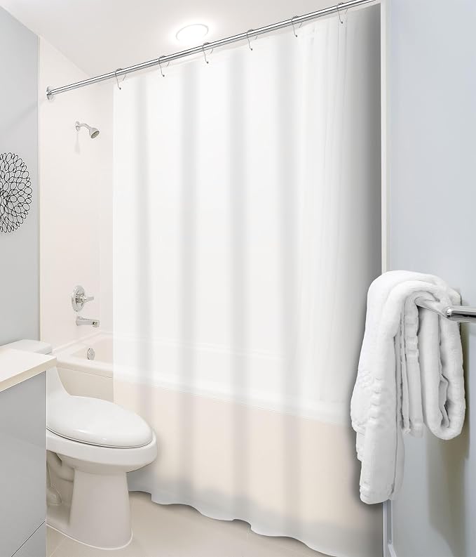 Home Expressions Premium 6 Guage PEVA Shower Curtain Liner - PVC Free Magnetized Bottom Odorless with Rustproof Grommets 70"x72" (Frost)