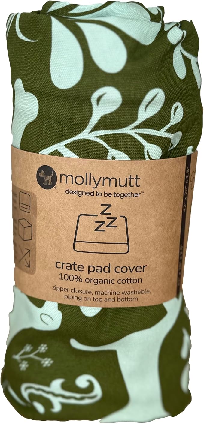 Molly Mutt Dog Crate Pad Cover, 100% Cotton Canvas Mat for Dog or Puppy Crate Bed, Durable, Washable, and Free of Harmful Chemicals, Pre-Shrunk, 30"x21"x2.5", Amarillo by Morning