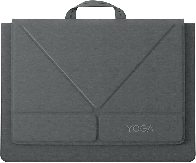 Lenovo Yoga Tote Sleeve Case for Laptops with 16-inch Display, Multi-Compartment Organizer with Convertible Stand, Lightweight Protective Polyester & Microfiber Sleeve, Luna Grey