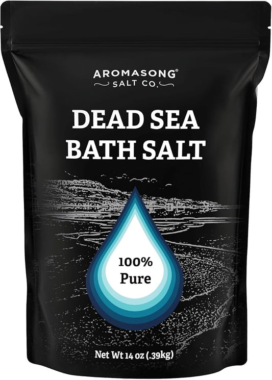 Aromasong Dead Sea Salt Bath Soak 14 OZ Pack – 100% Natural Dead Sea Salts for Soaking, Relaxation, and Detoxification of Skin, Dead Sea Salts for Bath to Rejuvenate and Refresh- Resealable Pack