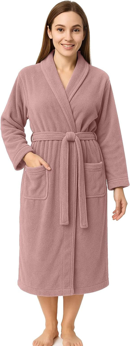 RIVERSIDE Premium 100% Cotton Terry Bathrobe For Women and Men - Soft Towel Robes with Shawl Collar Ajdustable Belt & Pockets