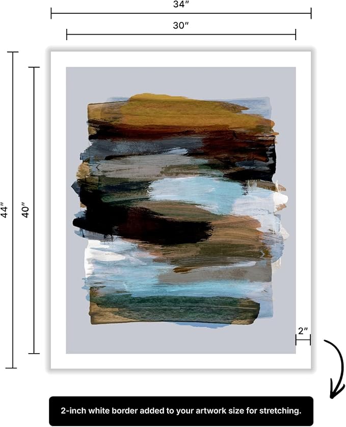 Monem Art Abstract Earth Tone Brushstroke Print - Modern Painterly Art Poster - Wall Decor for Living Room, Bedroom or Office - 30x40 ROLLED CANVAS Wall Art by Mareike Bohmer