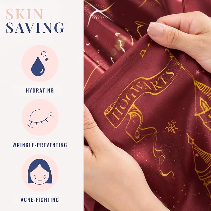 Blissy Silk Pillowcase - 100% Pure Mulberry Silk - 22 Momme 6A High-Grade Fibers - Silk Pillow Cover for Hair & Skin - Regular, Queen & King (Harry Potter - Marauder's Map, Standard)