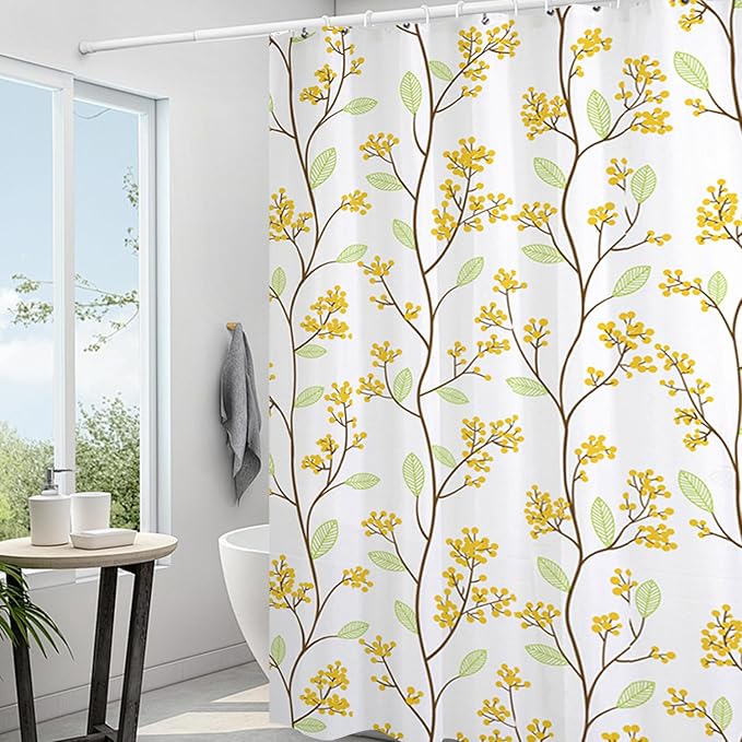 Plastic Shower Liner - Premium EVA 6G Shower Curtain Liner with Rustproof Grommets and 3 Weighted Magnets, Waterproof Shower Curtains for Bathroom (Holly Tree, 72" x 72")