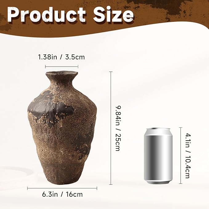 Wabi-Sabi Coarse Pottery Vintage Vase: Let Your Home Breathe with Natural Zen