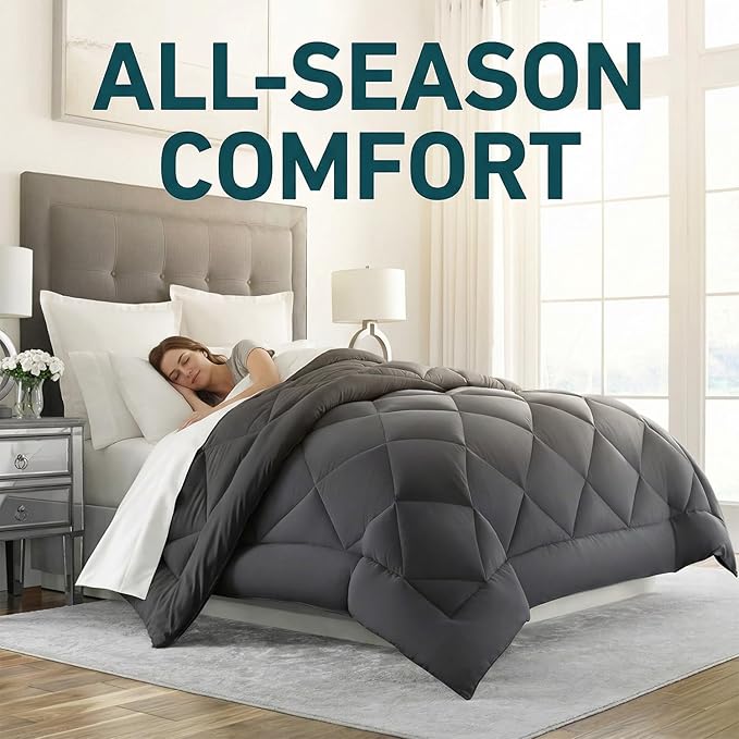 King/Cal King Duvet Insert, Down Alternative Comforter, All-Season, Ultra Soft Microfiber, Machine Washable, Corner Tabs, 104" x98