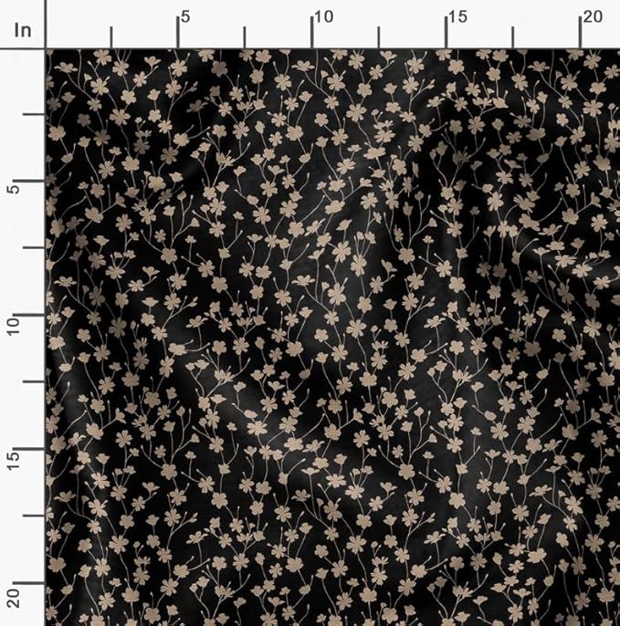 Soimoi Lightweight Cotton Voile Fabric, Black - Floral Print, Unstitched Material - 42 Inch Width, Ideal for Making Summer Dresses, Blouses, Scarves, Lingerie, Sheer Curtains, Garment Linings, 1 Yard