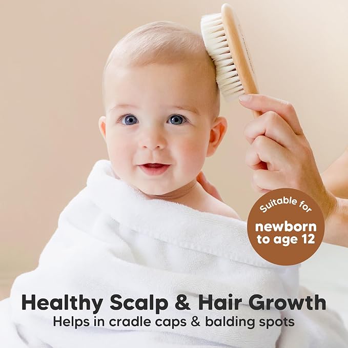 KeaBabies Baby Hooded Towel and Baby Hair Brush - Soft and Ultra Absorbent Toddler Towel with Hood, Kids Hairbrush with Soft Goat Bristles