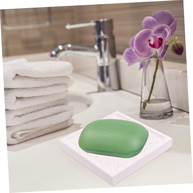Diatomite Soap Dish Holder with Quick Drying and Anti-Slip Features Clay and Pebble Material Soap Tray for Bathroom Use Flat Bottom Design Stylish and Practical