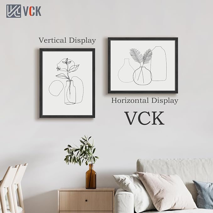 VCK 22x28 Poster Frame Solid Wood Black 3 Pack Picture Frames 22 x 28 Inches with Wall Mounting Hanging