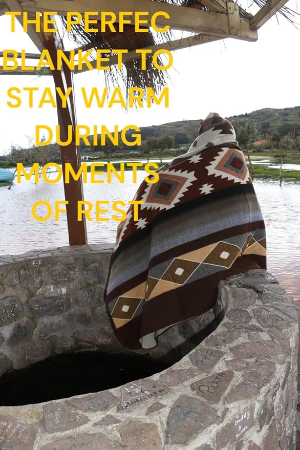 Alpaca Wool Blanket, Throw Size 78 x 47, Reversible 2 in 1, Thick and Ultra Soft, Hypoallergenic, Non-Itchy, Handmade in Ecuador. Premium Alpaca Wool Thtow Blanket for Cozy Comfort. (Brown Coffee)