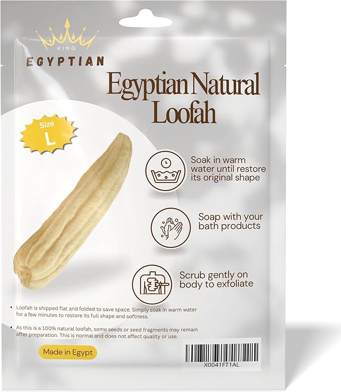 Whole Egyptian Loofah Around 22" 100% Natural Organic Loofah Exfoliating Scrubber for Shower, Natural Loofah Sponge Body Scrubber, for Men and Women