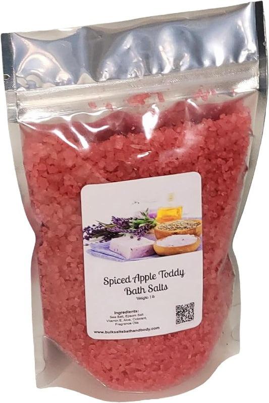 Bath Salts | 1lb Bag (16oz.) | Choose Your Scent | Epsom Salt | Sea Salt| Bathing | Body Care | Beauty | Relaxation | Spa | Pedicure | Manicure | Soak (Spiced Apple Toddy)