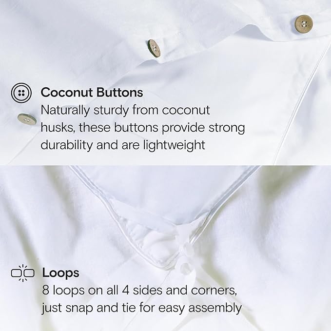 SIJO Premium Stone Washed Organic French Linen Duvet Cover, GOTS Certified Organic, Small Batch Sourced from Normandy, Best Cooling Linen Sheet Award by Sleep Foundation (Snow, King/Cal King)