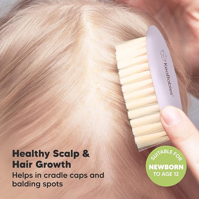 KeaBabies Baby Hooded Towel and Baby Hair Brush and Comb Set - Soft Bath Towels with Hood for Toddlers - Wooden Brush with Soft Goat Bristle for Girls, Boys, Toddlers