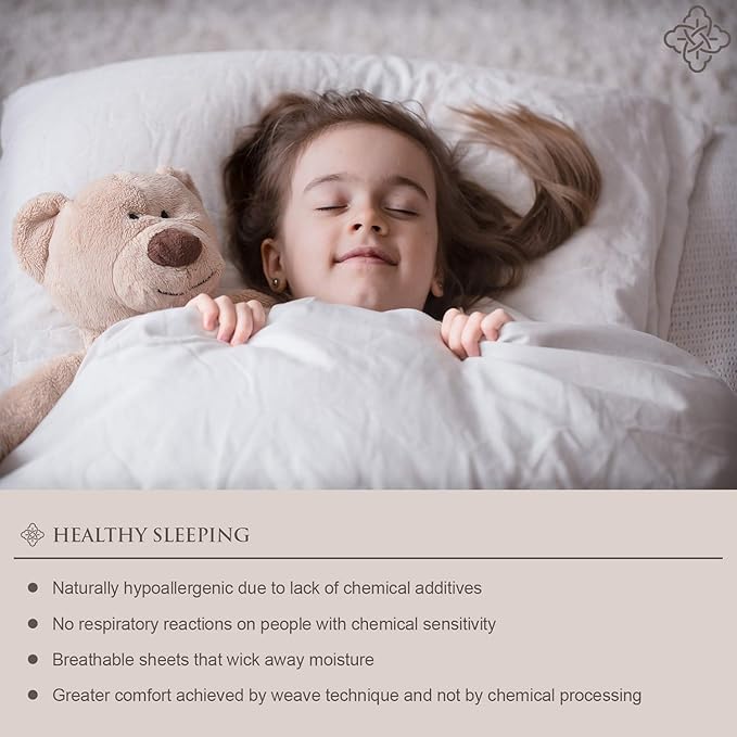 BIOWEAVES 100% Organic Cotton Sheets, 300 Thread Count 3-Piece GOTS Certified Bed Sheet Set Fits Mattress Upto 17" Deep Pocket, Soft & Silky Sateen Weave (Twin XL, Navy Blue)