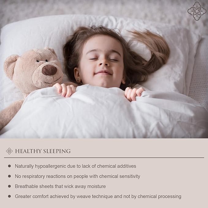 BIOWEAVES 100% Organic Cotton Sheets, 300 Thread Count 4-Piece GOTS Certified Bed Sheet Set Fits Mattress Upto 17" Deep Pocket, Soft & Silky Sateen Weave (Queen, Sand)