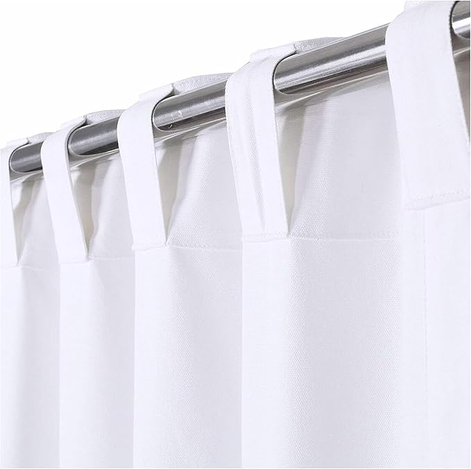 HOMIDATE White Cotton Tab Top Curtain Panels for Bathroom Window, 50x 84 inch Set of 2 – Modern Farmhouse Style, Light Filtering, Machine Washable – Ideal for Thanksgiving, Christmas & Everyday Decor