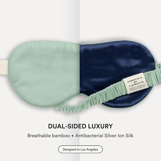 Clementine Mulberry Silk Sleep Mask | Full Blackout Contoured Eye Mask for Sleeping | Organic & Non-Toxic | Oversized Night Blindfold | Hypoallergenic & Frizz-Free Eye Cover for Deep Sleep