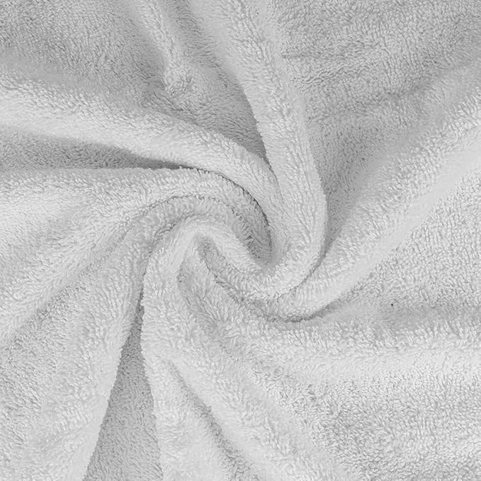 CASA COPENHAGEN Solitaire 6Pcs 100% Egyptian Cotton Large Designer Towels Gift Set- Pure White, 600GSM, 2Bath 2Hand 2Washcloths, Bath Towels for Bathroom Set for Women & Men