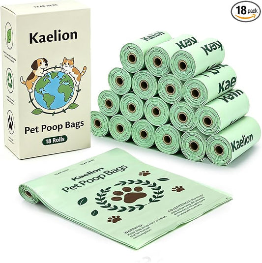 Certified Compostable Dog Poop Waste Bags-ASTM D6400&EN 13432 Compliant-270 Total Count,lavender fragrance Leakproof Dog Refill Rolls,15 Plant Based Compostable Poop Bags Per Roll (18 rolls)