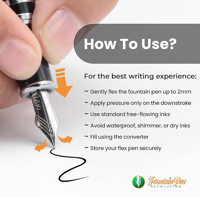 Jaipur V2 Piston Filled Refillable Fountain Pen - Blue Ultra Flex Cursive Pen w/Stainless Steel Nib - Luxury Pens w/Acrylic Body & Ebonite Feed - Fountain Pens for Journaling & Calligraphy