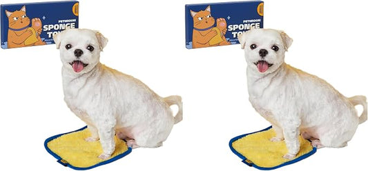 PETHROOM] Portable Pet Towel for Dogs & Cats | Professional Pet Dryer, Super Absorbent & Quick-Drying Dog Dryer | Lightweight, Durable, Ultra-Soft (Small) 8"x 8" (Pack of 2)