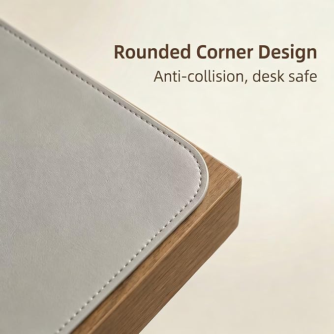 Leather Desk Mat 23.5" x 49", Table Protector, PU Leather Desktop Cover, Non-Slip Small Work Surface Mat, Table Blotter, Desktop Protectors on Top of Desks, Home or Office Small Desk Cover