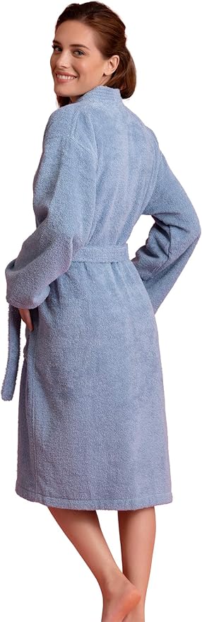Women's Turkish Terry Kimono Style Bathrobe - 100% Cotton Robe for Women - Comfortable & Absorbent - Soft & Cozy Wear