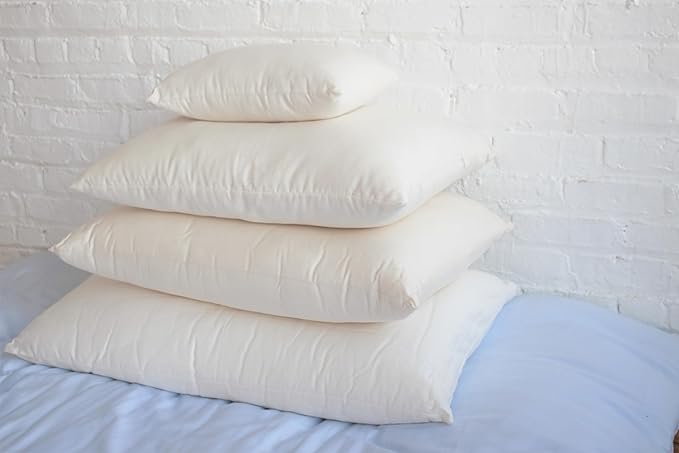 White Lotus Home 100% Organic Cotton Sleep Pillow with Organic Sateen Outer Case | 20x26 - Standard Soft Pillow