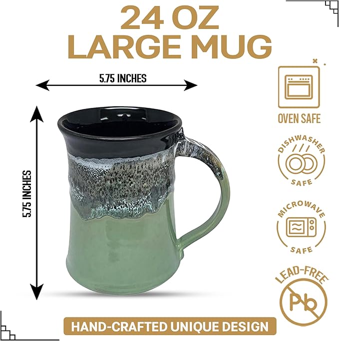 Clay in Motion Large Mug (Midnight Prairie)