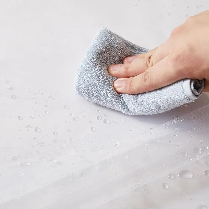 London Fog 8G PEVA Shower Liner with Metal Grommets 1-Piece Standard Shower Curtain in Clear, 70 x 72, PEVA, Adult, All Season, Oeko-TEX Certified